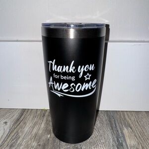 Insulated mug with metal straw